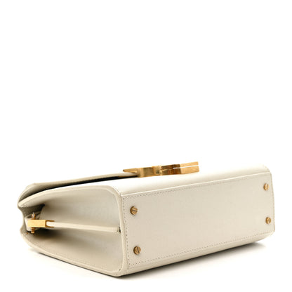 Saint Laurent Grain de Poudre Mini Classic Monogram Cassandra Top Handle Crema Soft 7 of 21