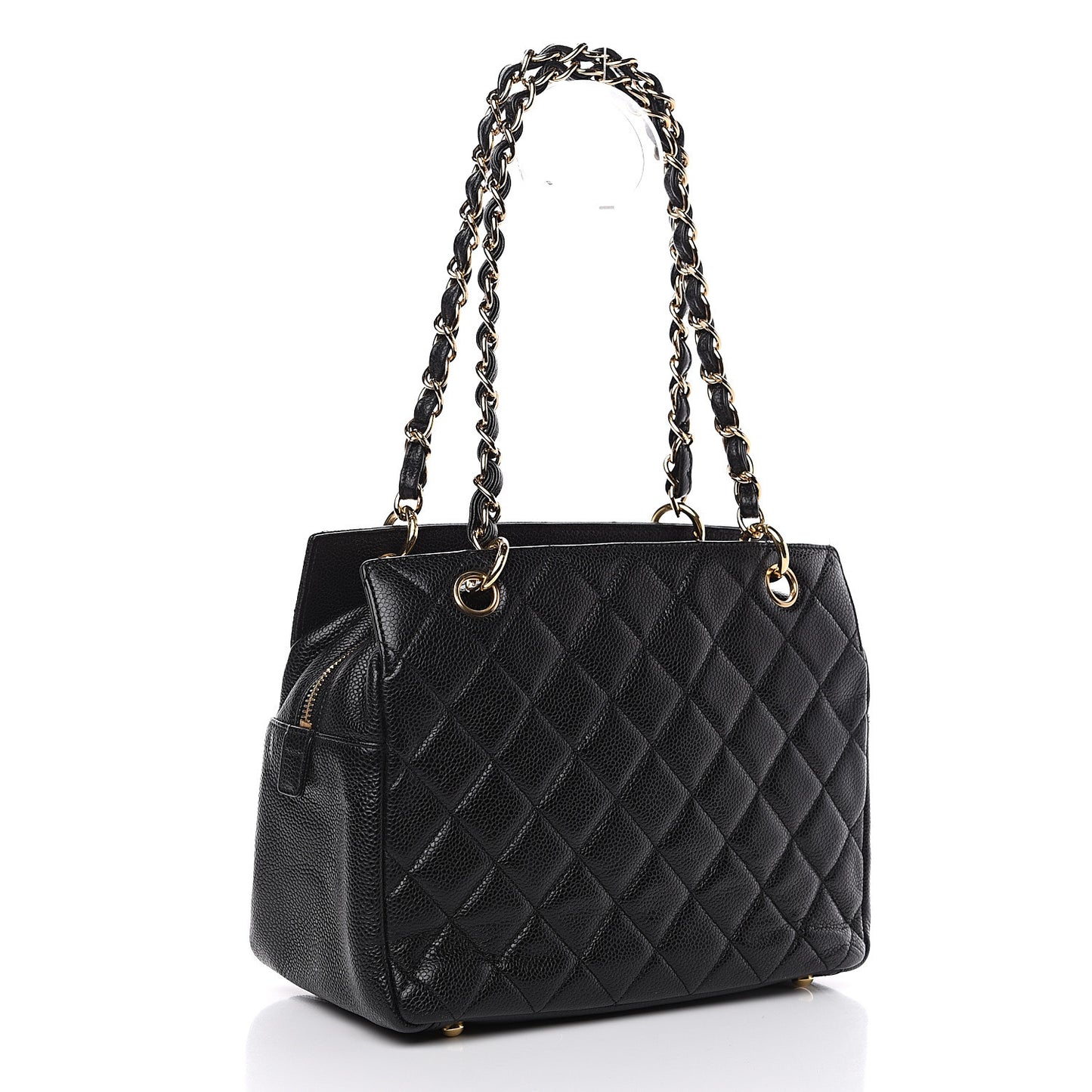 Caviar Quilted Petit Timeless Tote PTT Black