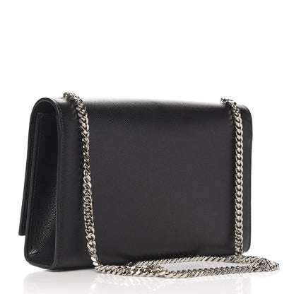 Saint Laurent Grain De Poudre Medium Classic Monogram Kate Tassel Satchel Black 3 of 10