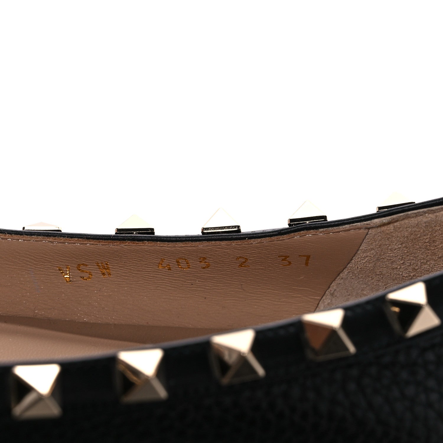 Valentino Garavani Pebbled Calfskin Rockstud Ballerina Flats 37 Black 8 of 13