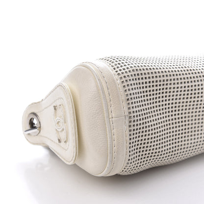 Chanel Caviar Perforated Pulley Shoulder Bag White 7 of 11
