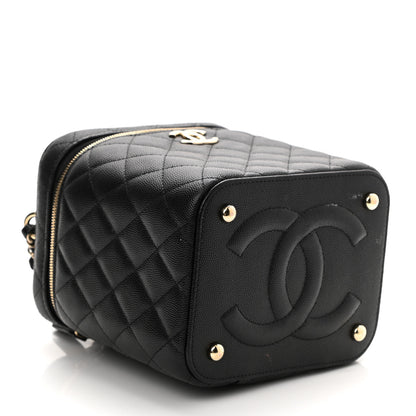 Chanel Caviar Quilted Small Top Handle Vanity Case With Chain Black 3 of 12