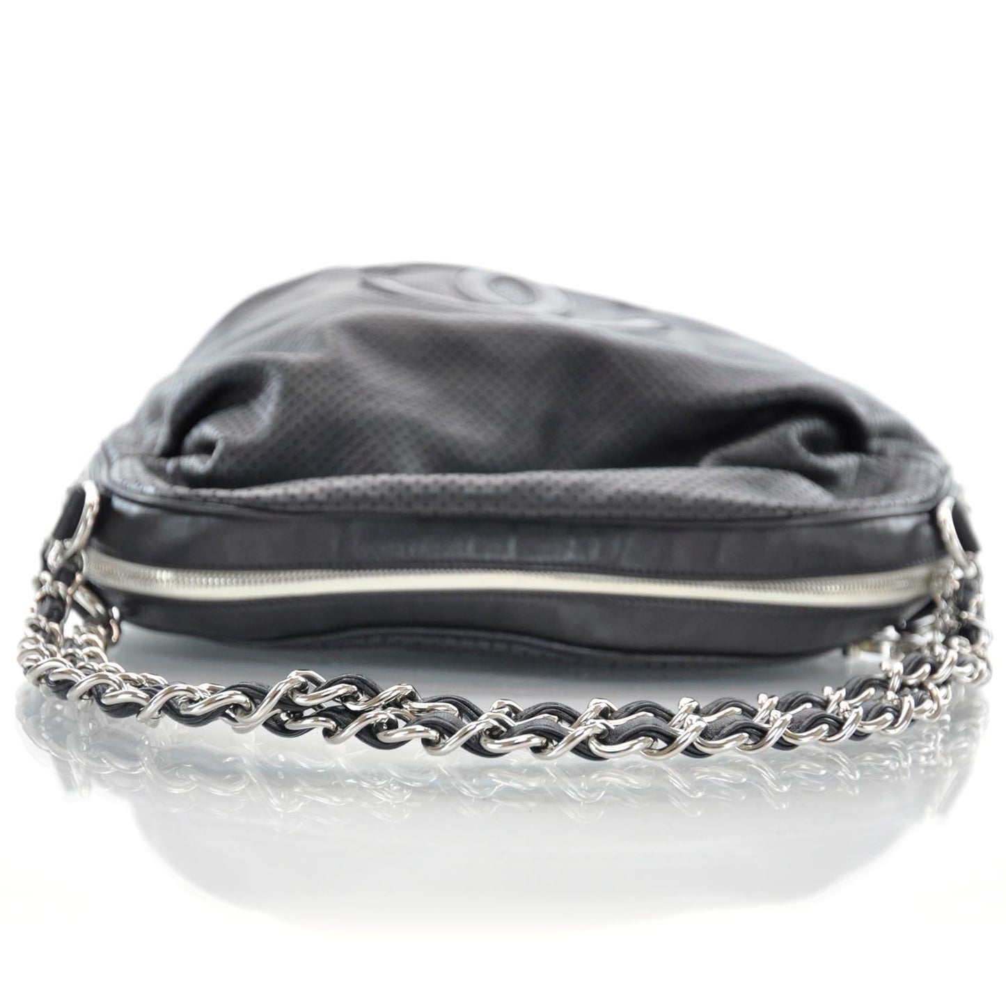 Perforated Baseball Spirit Ligne Hobo Black