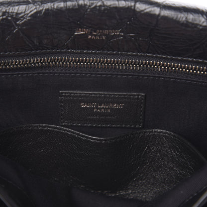 Saint Laurent Crinkled Calfskin Matelasse Monogram Medium Niki Chain Satchel Black 6 of 8