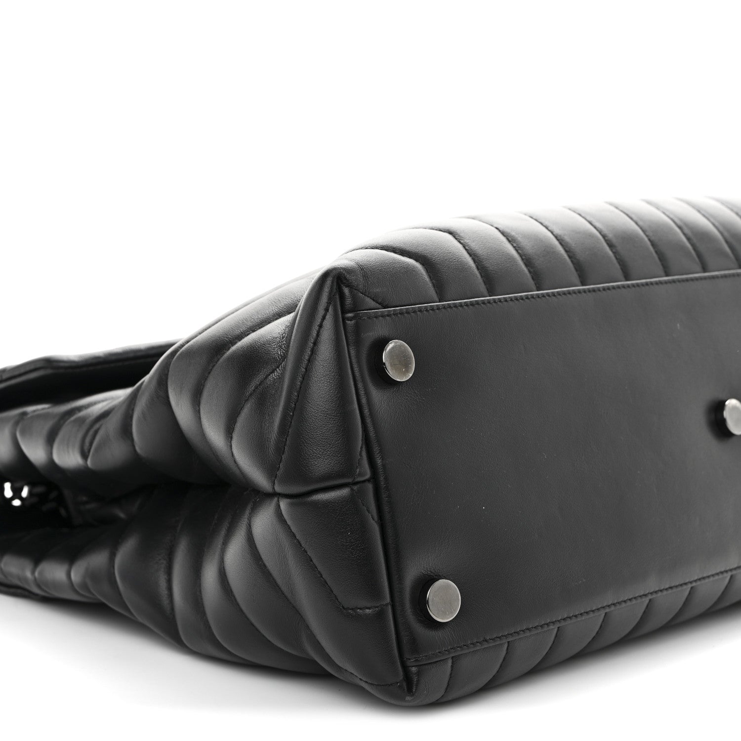 Saint Laurent Calfskin Y Quilted Monogram Monochrome Large Loulou Chain Satchel Black 10 of 14