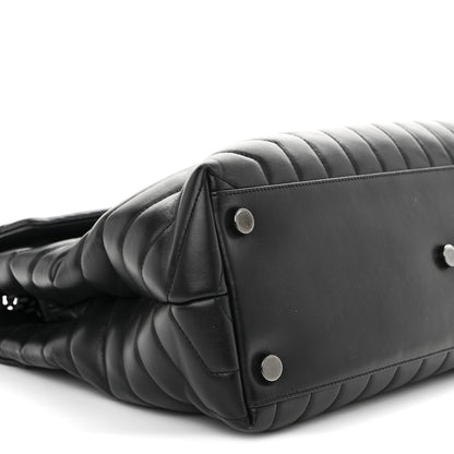 Saint Laurent Calfskin Y Quilted Monogram Monochrome Large Loulou Chain Satchel Black 10 of 14