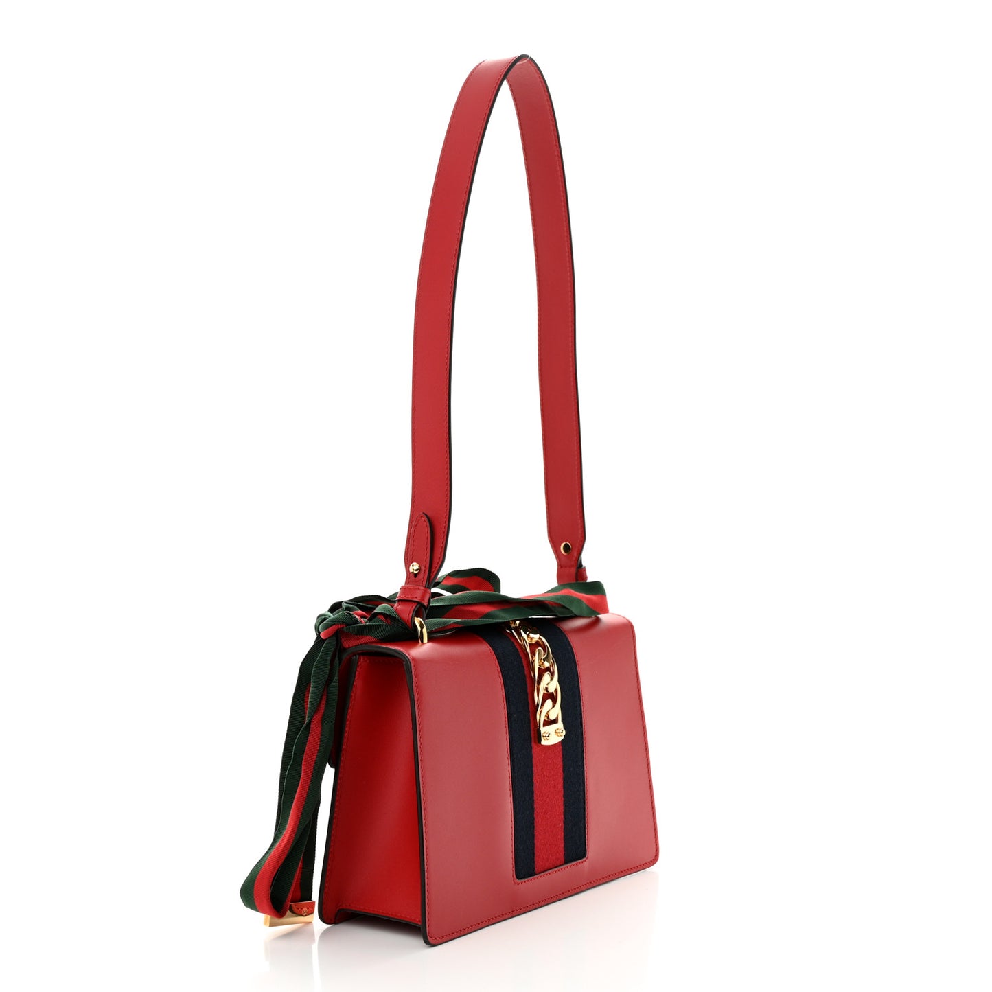 Calfskin Small Sylvie Shoulder Bag Hibiscus Red