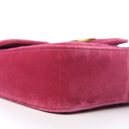 Gucci Velvet Matelasse Small GG Marmont Shoulder Bag Light Raspberry Rose 7 of 9
