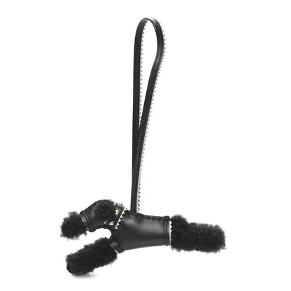 Hermes Milo Lambskin Epsom Shearling Budy Apic Charm Black Gris Pantin 1 of 4