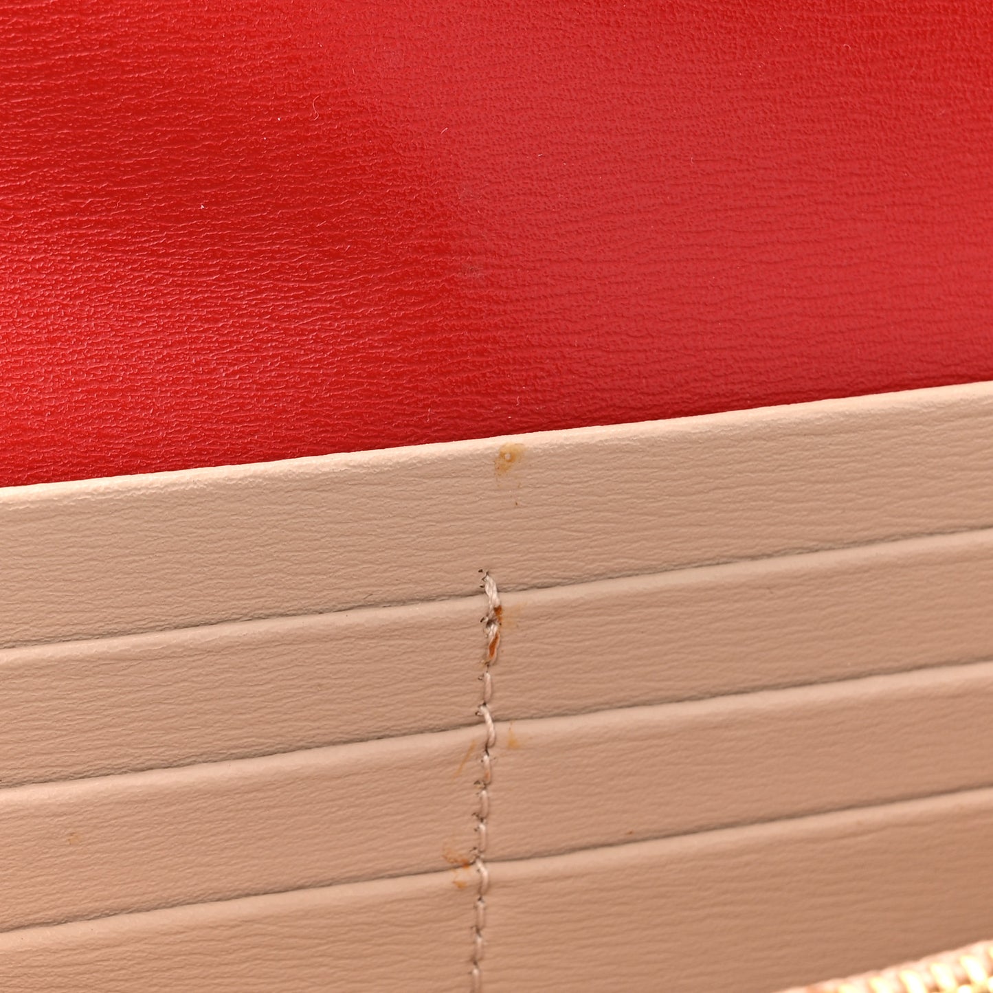 Calfskin City Wallet On Chain Red