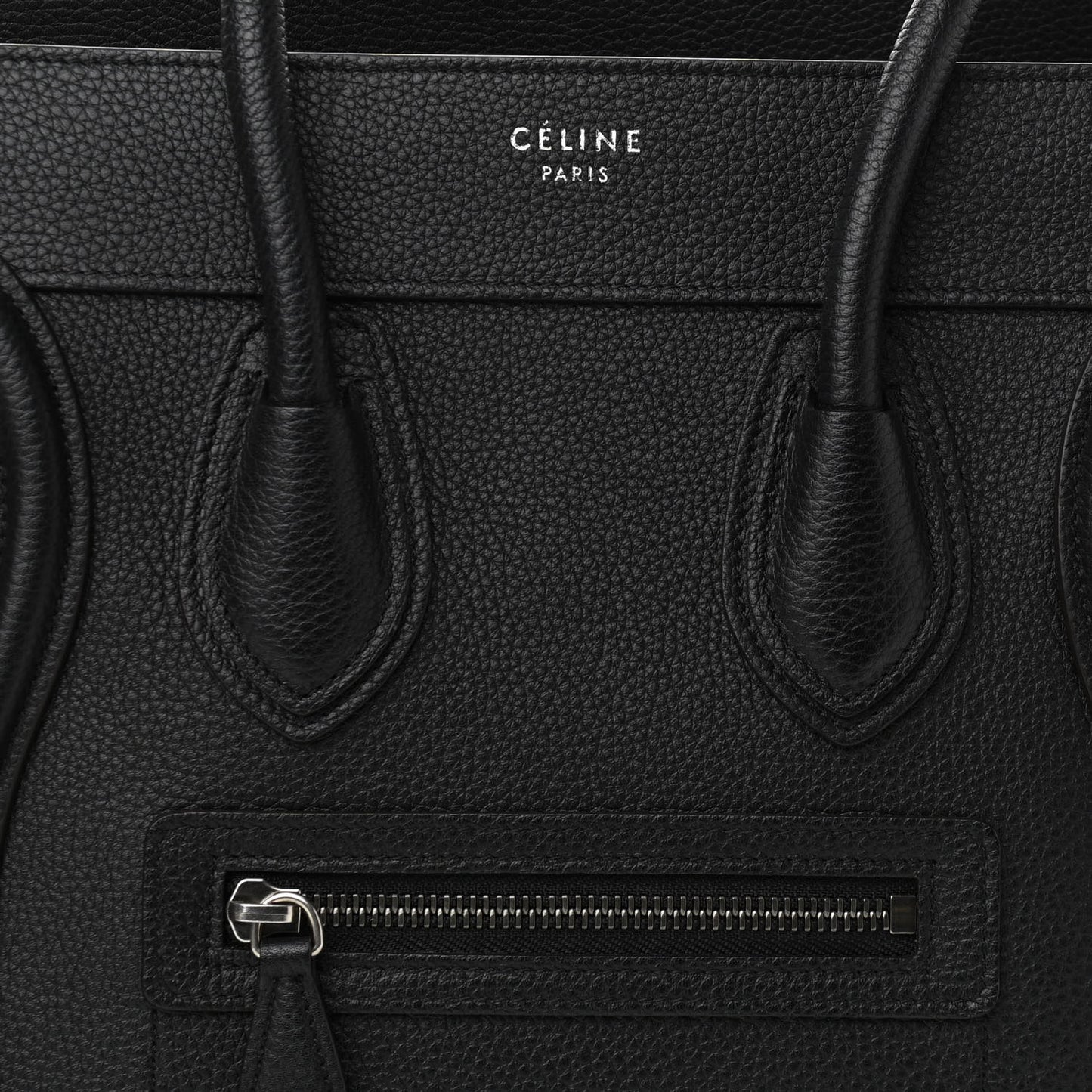 Drummed Calfskin Micro Luggage Black