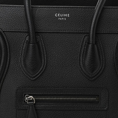 Celine Drummed Calfskin Micro Luggage Black 7 of 9