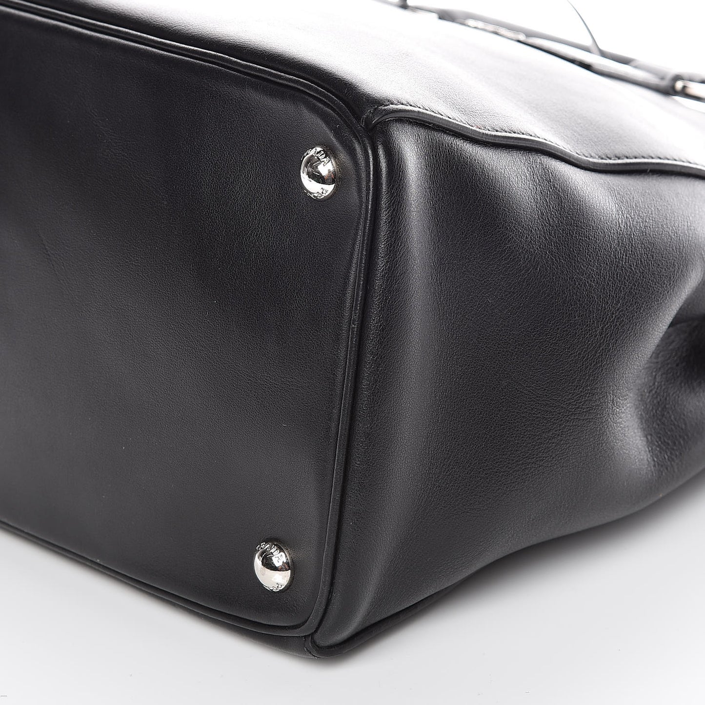 City Calf Bi-Color Medium Galleria Double Zip Tote Black Celeste