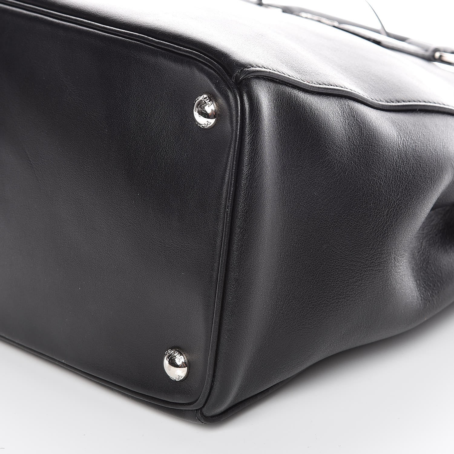 Prada City Calf Bi-Color Medium Galleria Double Zip Tote Black Celeste 11 of 11