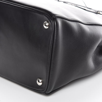 Prada City Calf Bi-Color Medium Galleria Double Zip Tote Black Celeste 11 of 11