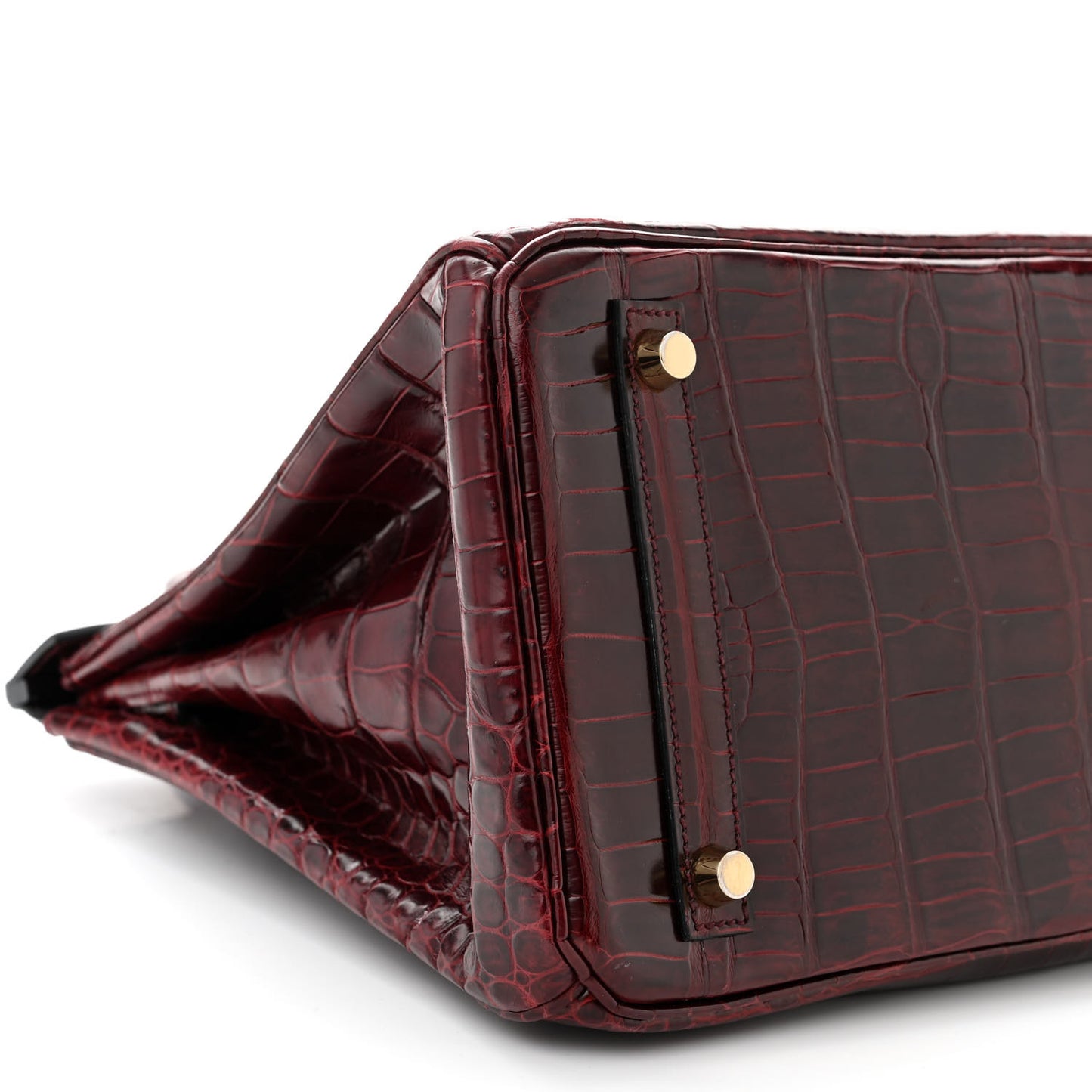 Shiny Porosus Crocodile Birkin 30 Bordeaux