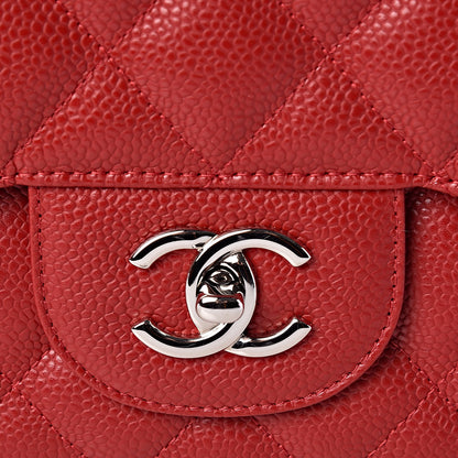 Chanel Caviar Quilted Jumbo Single Flap Red 8 of 11