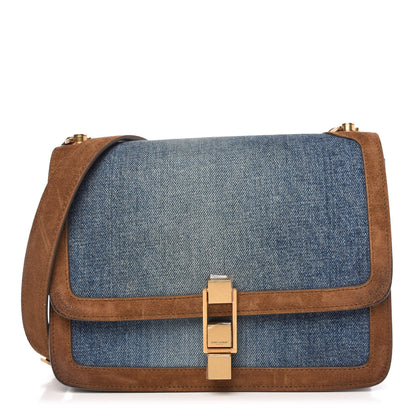 Saint Laurent Denim Carre Satchel Dusty Blue Dark Land 1 of 10