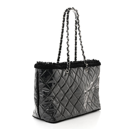 Chanel Vinyl Quilted Funny Tweed Tote Black 3 of 12
