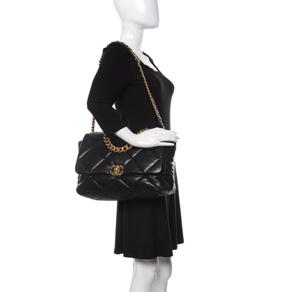 Chanel Lambskin Quilted Maxi Chanel 19 Flap Black 2 of 10