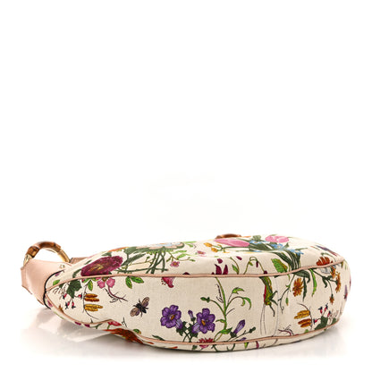 Gucci Canvas Floral Flora Bamboo Ring Hobo White 4 of 10