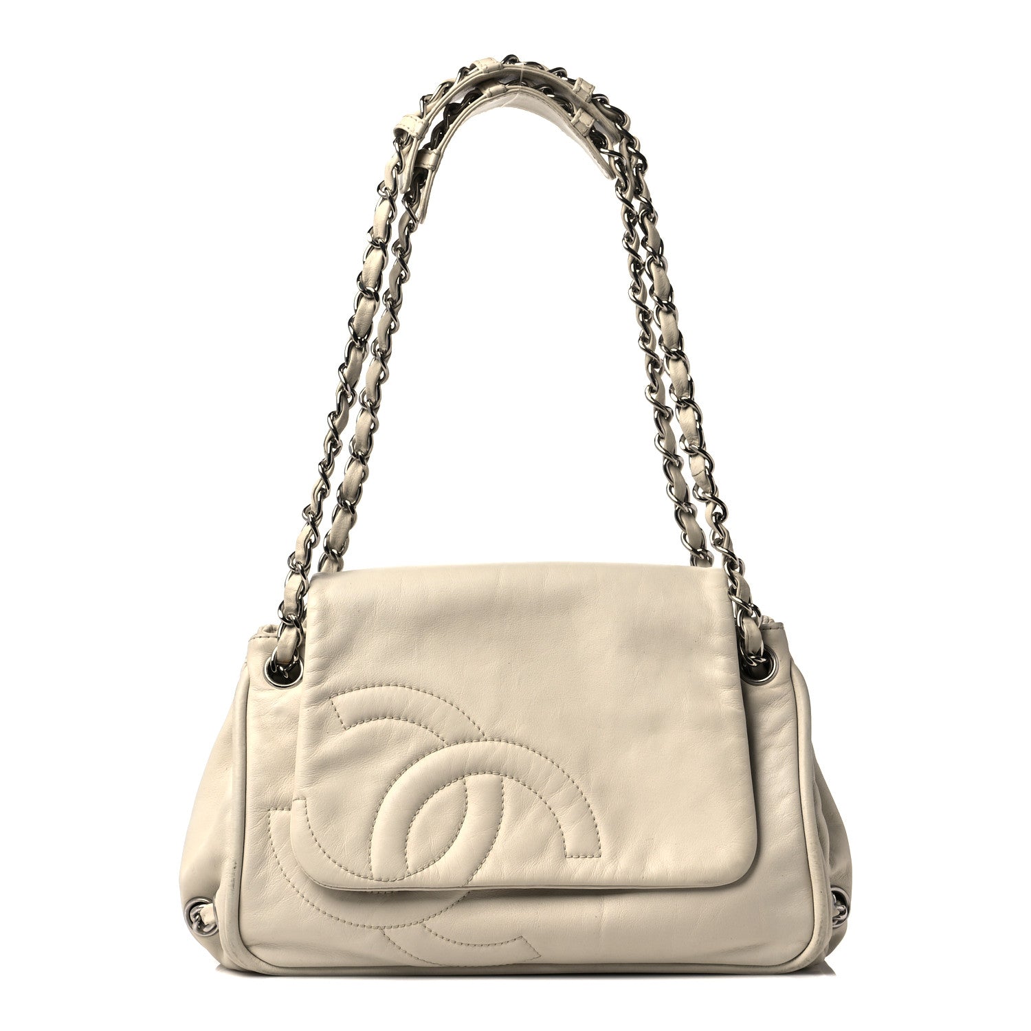 Chanel Calfskin Diagonal Ligne Flap White 1 of 11