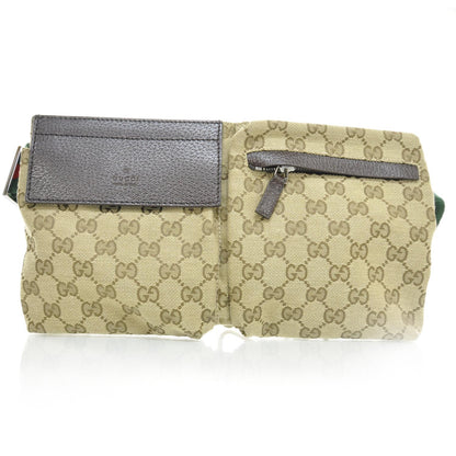 Gucci GG Monogram Web Double Pocket Belt Bag Ebony 1 of 9