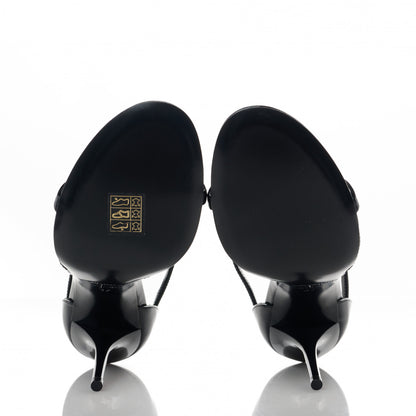 Saint Laurent Patent Calfskin Cassandra 110 Sandals 37 Black 6 of 8