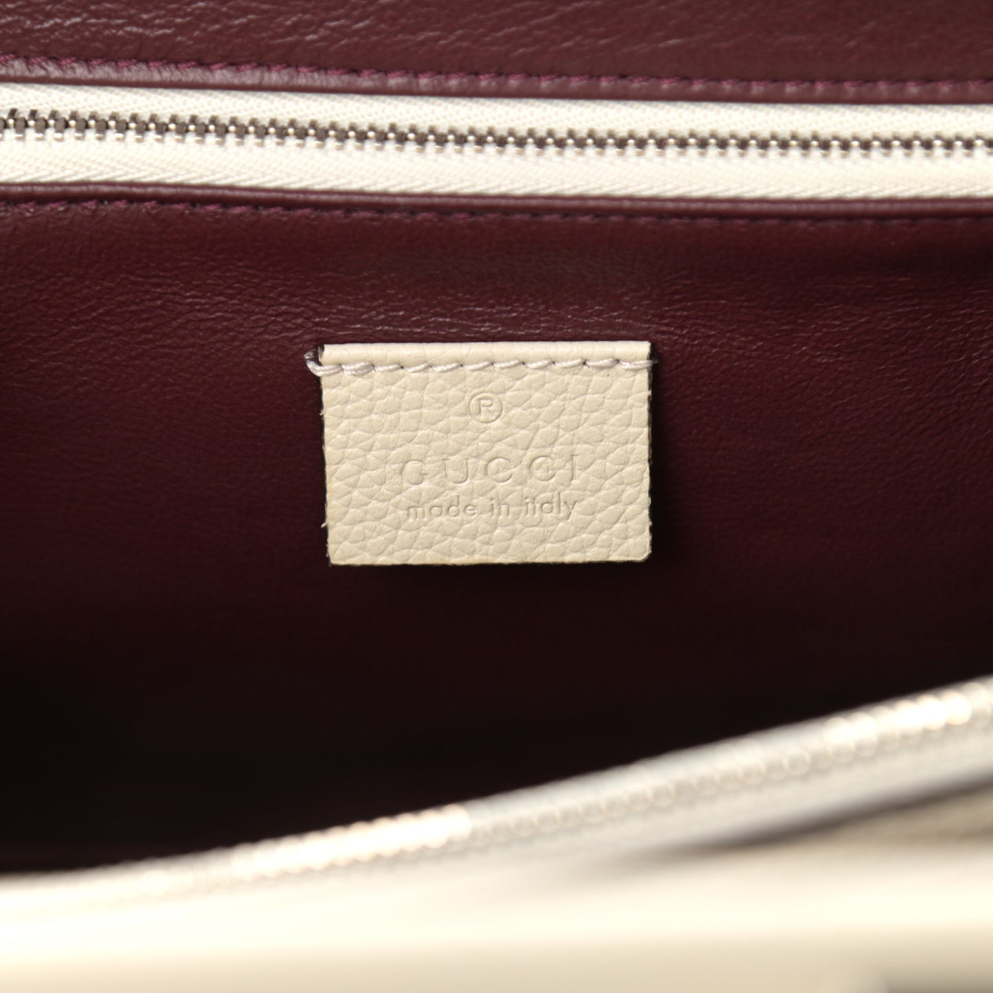 Grainy Calfskin Small Zumi Top Handle Bag Mystic White
