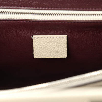 Gucci Grainy Calfskin Small Zumi Top Handle Bag Mystic White 5 of 9