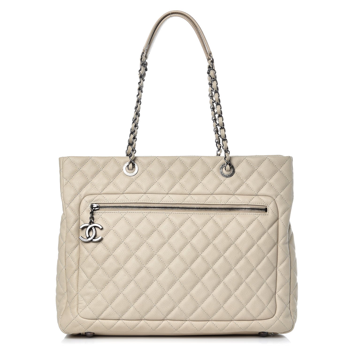 Chanel Caviar Quilted Shopping Tote Light Beige 1 of 9