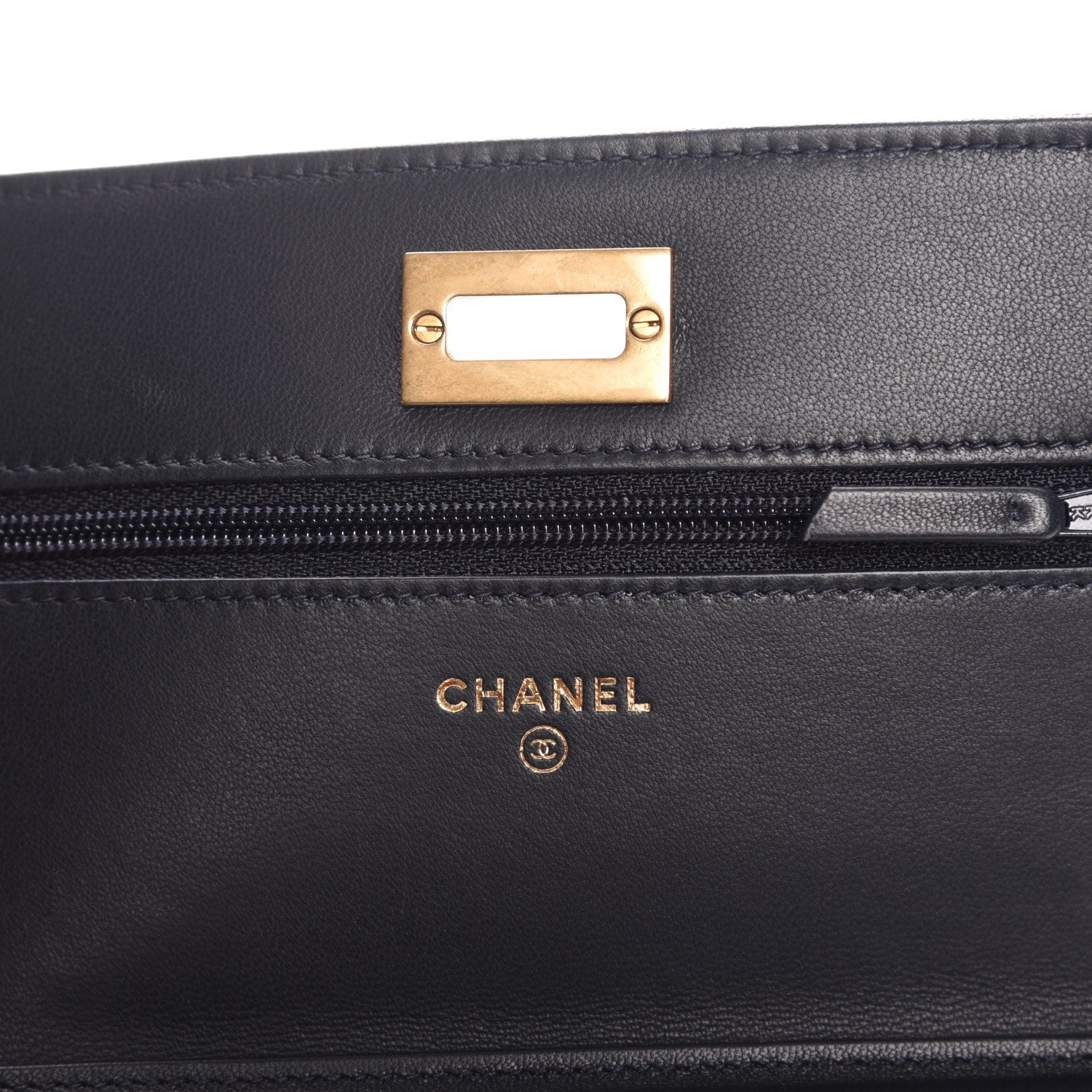 Chanel Denim Quilted Reissue Wallet On Chain WOC Dark Blue 6 of 9