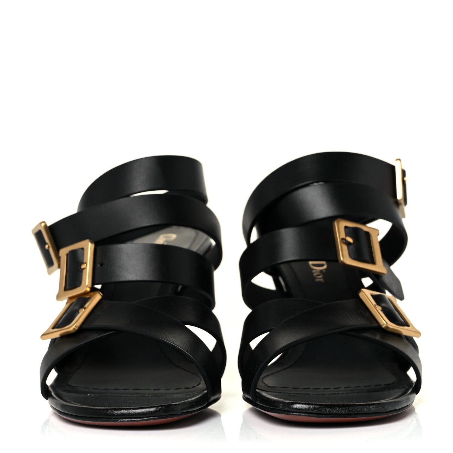 Christian Dior Calfskin Double D 70mm Sandals 36.5 Black 2 of 7