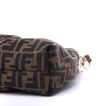 Fendi Zucca Calfskin Crocodile Embossed Chef Hobo Tobacco 9 of 11