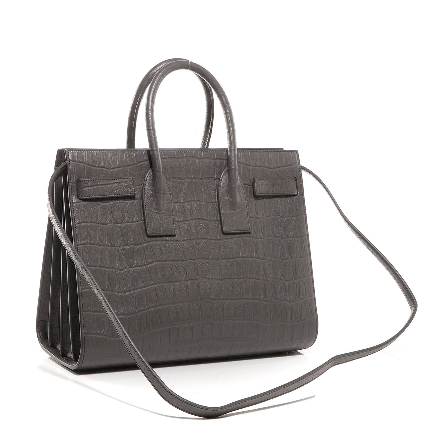 Calfskin Crocodile Embossed Small Sac de Jour Earth
