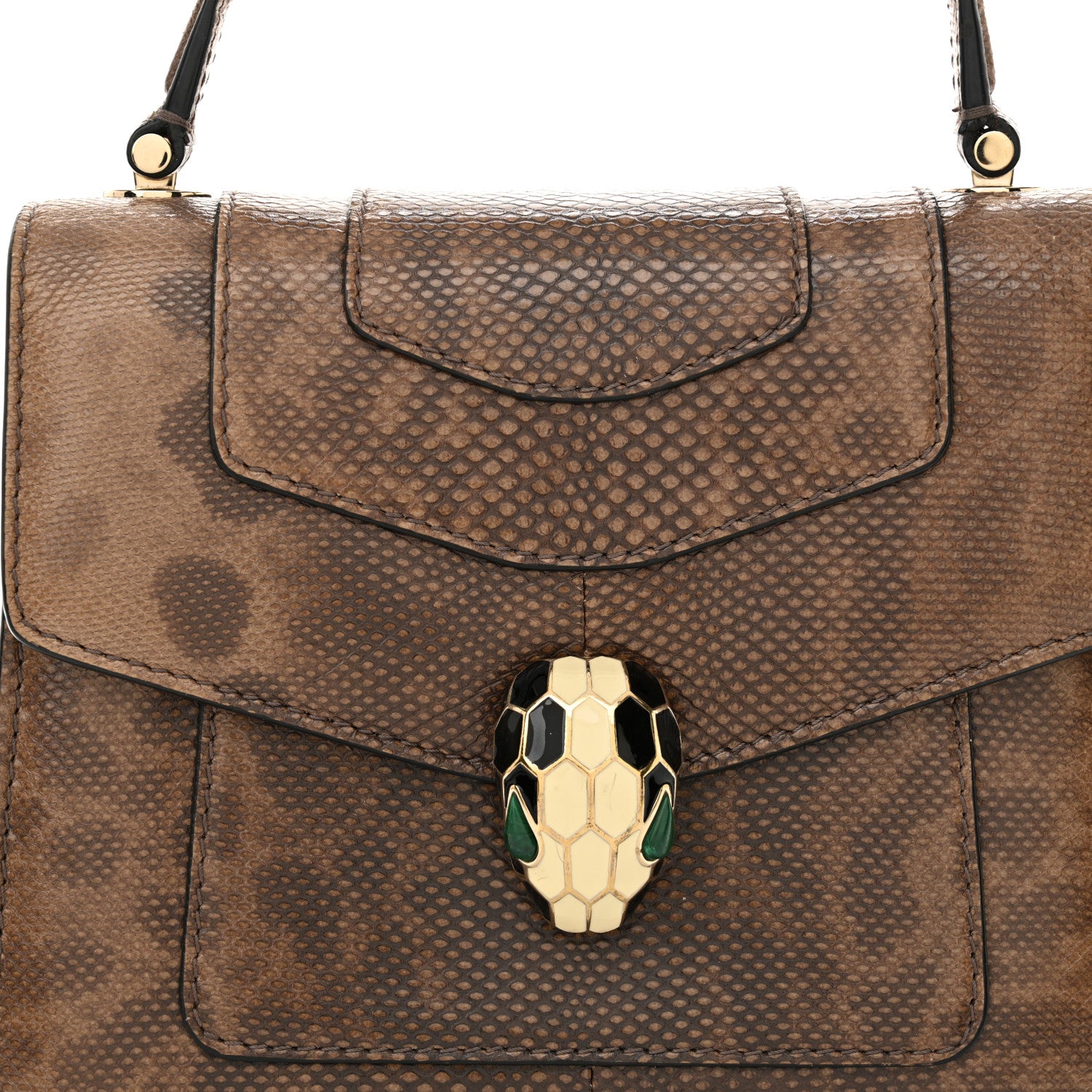 Bulgari Shiny Karung Serpenti Forever Top Handle Brown 8 of 15