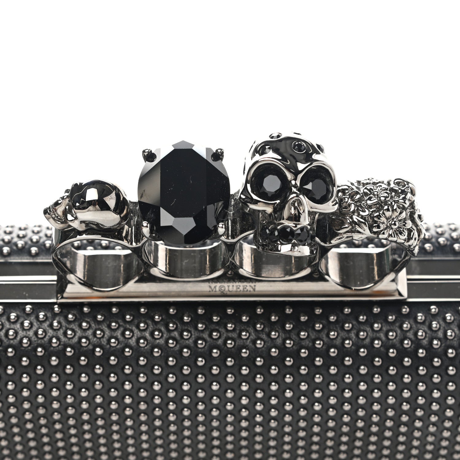 Alexander McQueen Nappa Studded Knucklebox Clutch Black 9 of 10