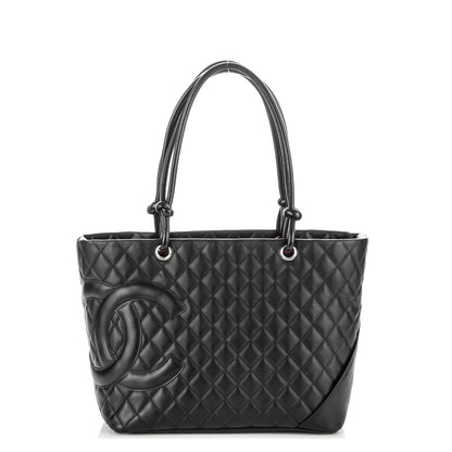 Chanel Calfskin Quilted Large Cambon Tote Black 1 of 8