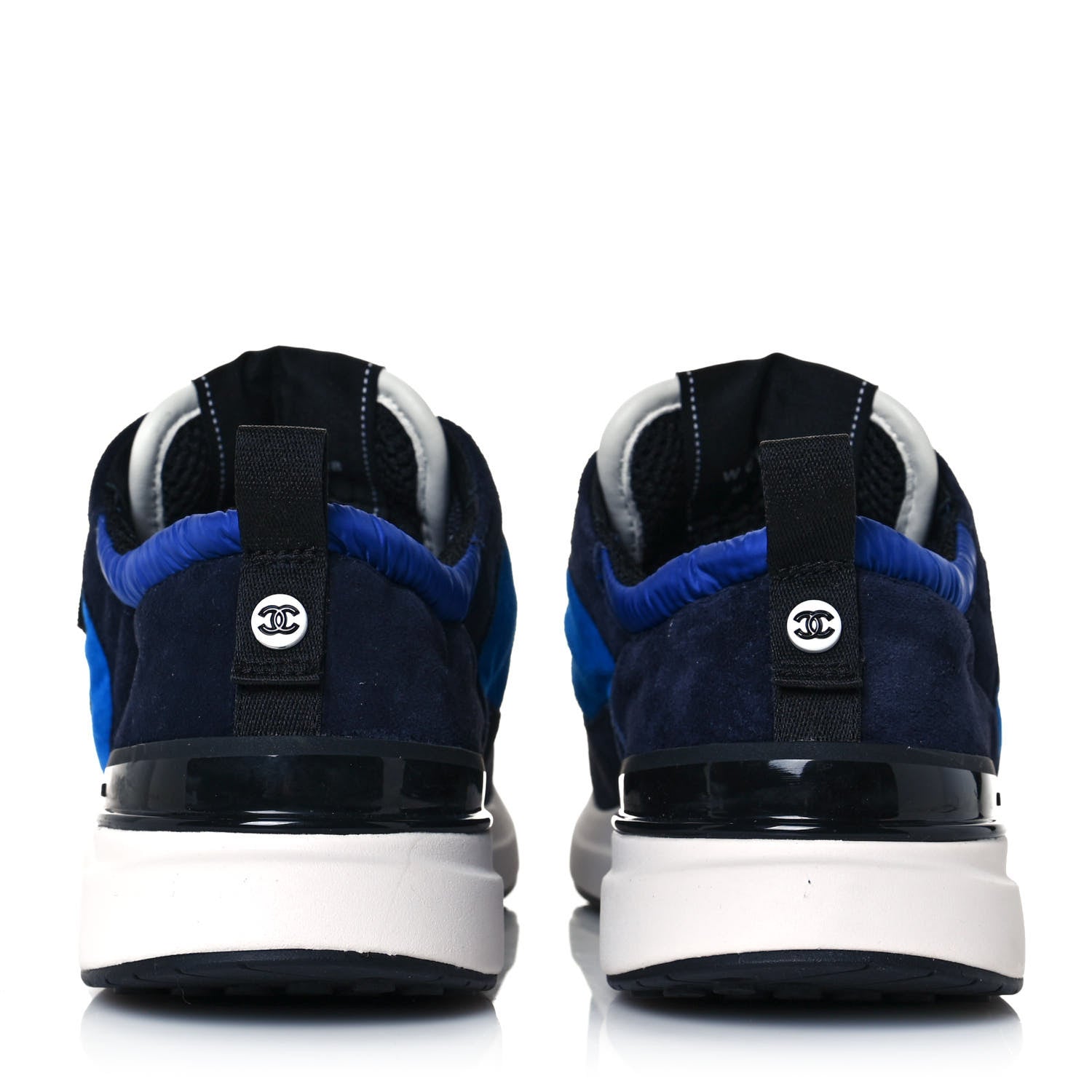 Chanel Suede Calfskin CC Sneakers 38 Blue Navy Dark Navy 5 of 9