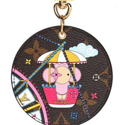 Louis Vuitton Monogram 2020 Christmas Animation Big Wheel Bag Charm Key Ring Rose Ballerine 2 of 7