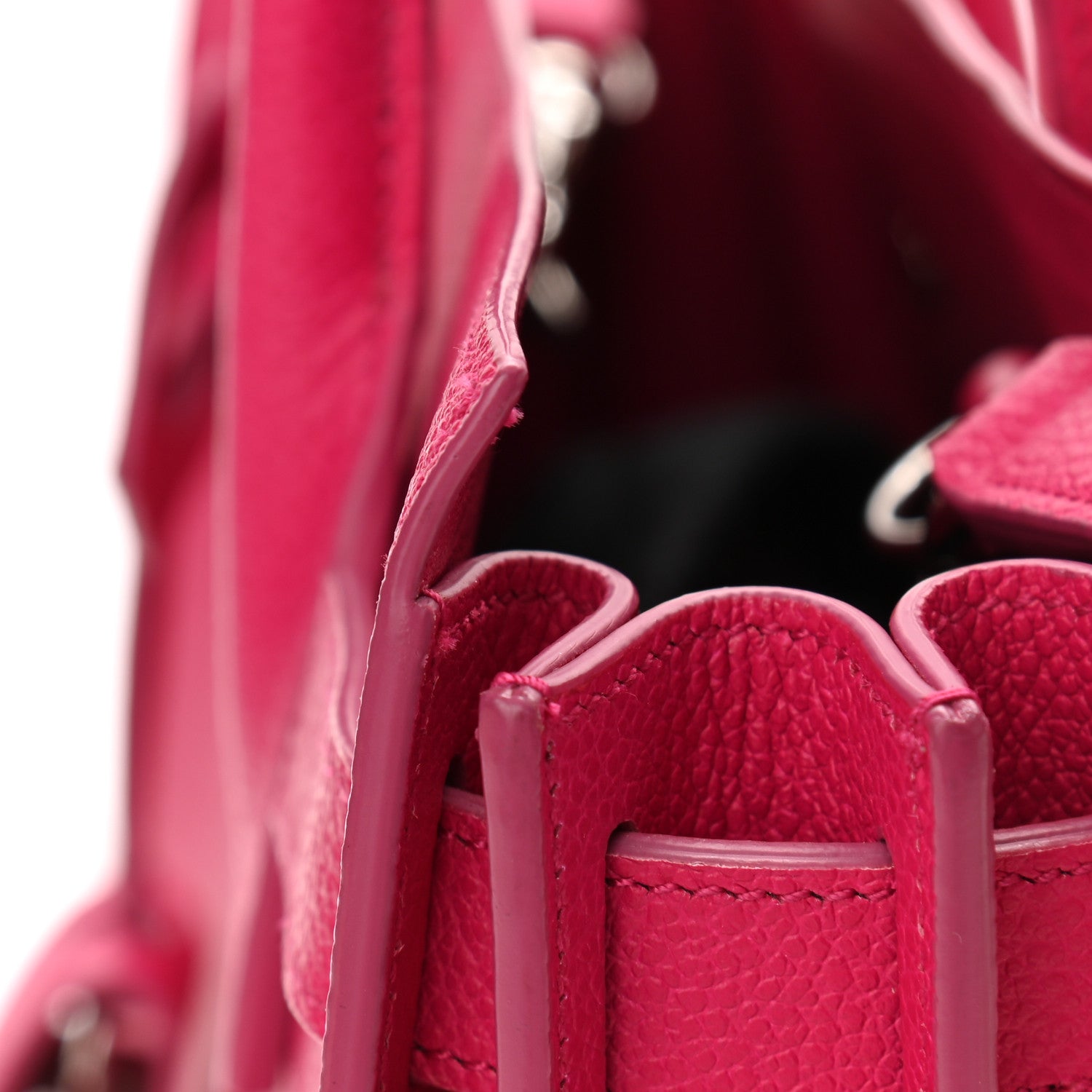Saint Laurent Grained Calfskin Baby Sac De Jour Lipstick Fuchsia 12 of 12