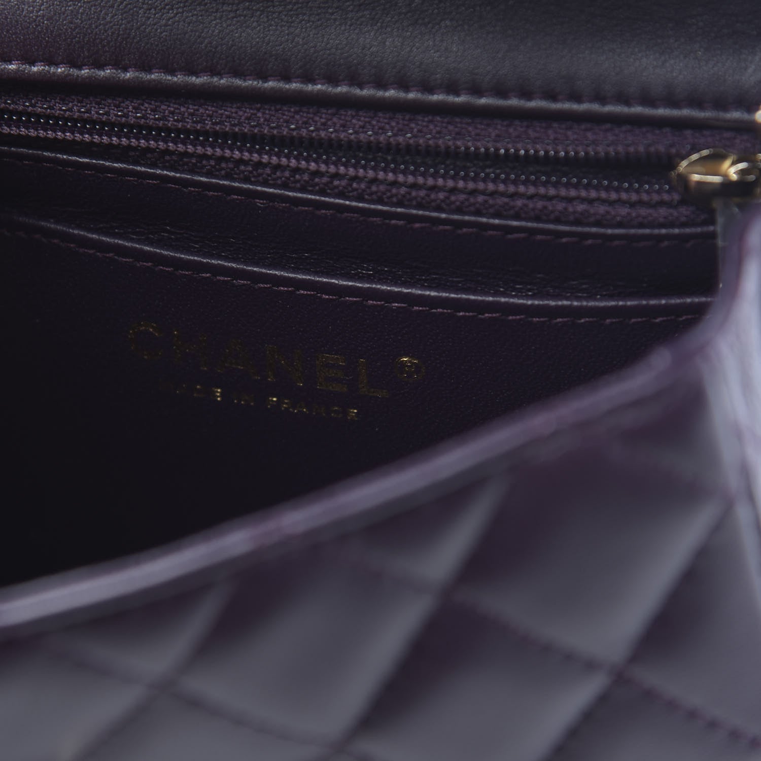Chanel Lambskin Quilted Mini Square Flap Dark Purple 6 of 11