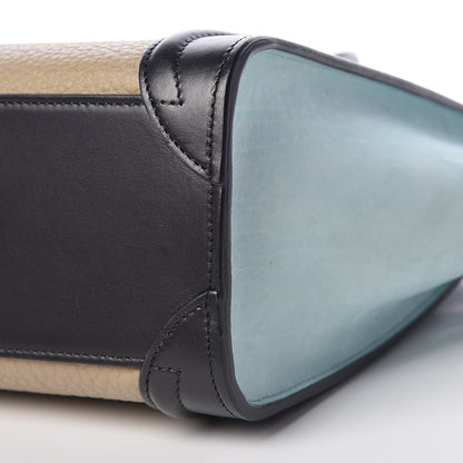 Celine Drummed Calfskin Nano Tri-Color Luggage Antarctic 11 of 11