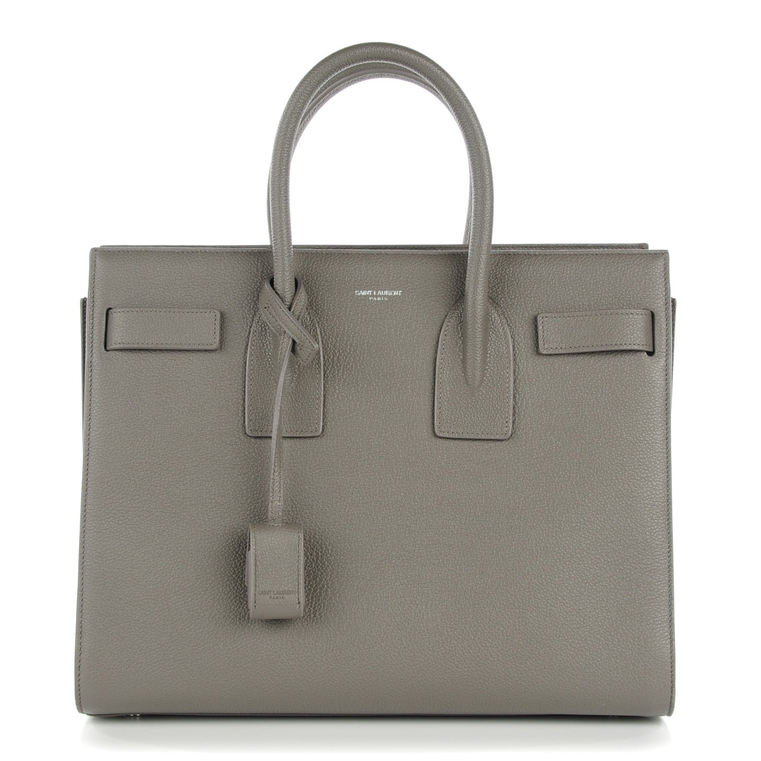 Saint Laurent Grained Calfskin Small Sac De Jour Fog 1 of 7
