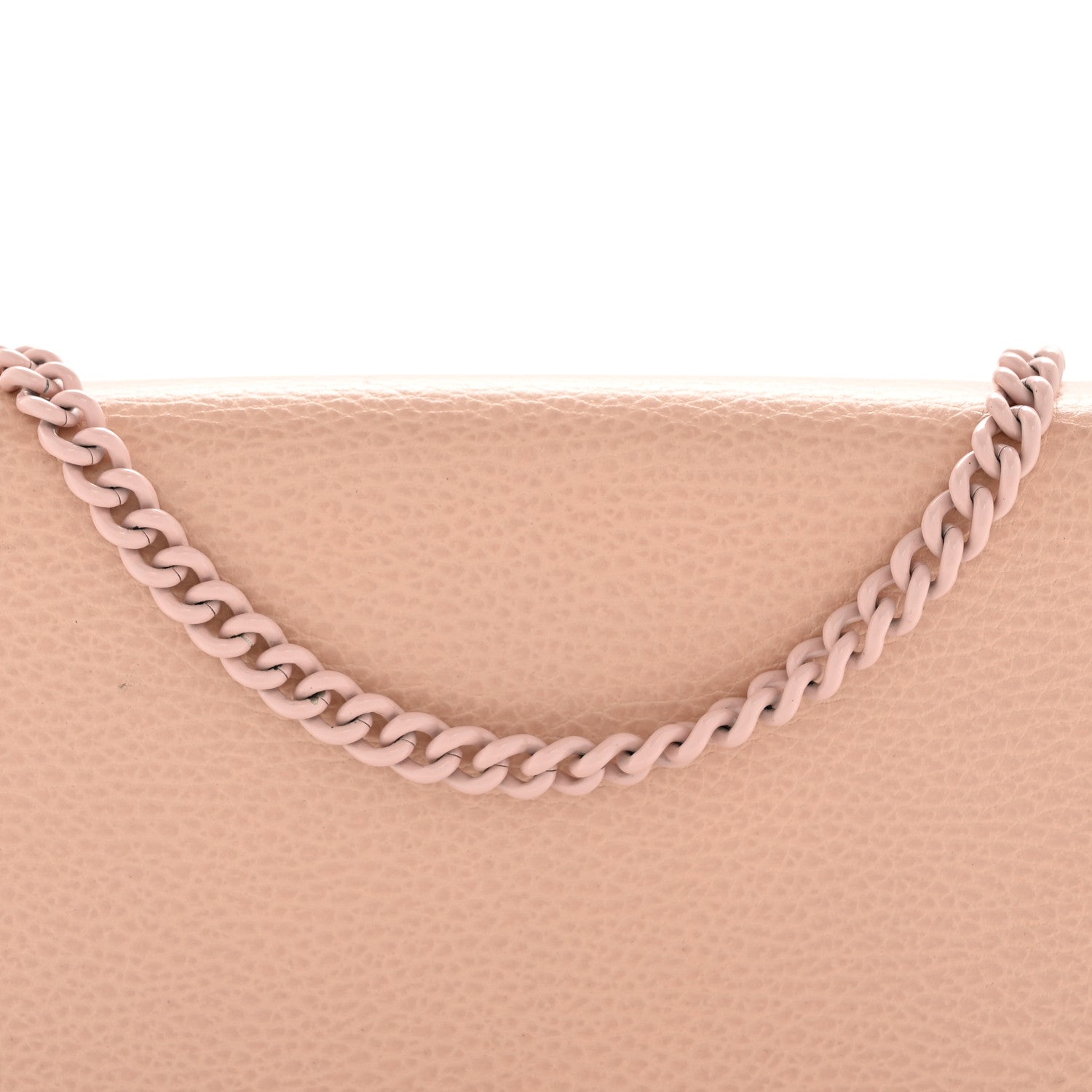 Gucci Dollar Calfskin Enamel Monochrome Mini GG Marmont Chain Wallet Perfect Pink 7 of 13