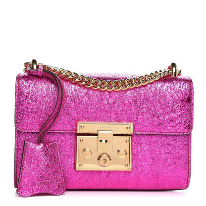 Gucci Galassia Small Padlock Shoulder Bag Fuxia 1 of 9