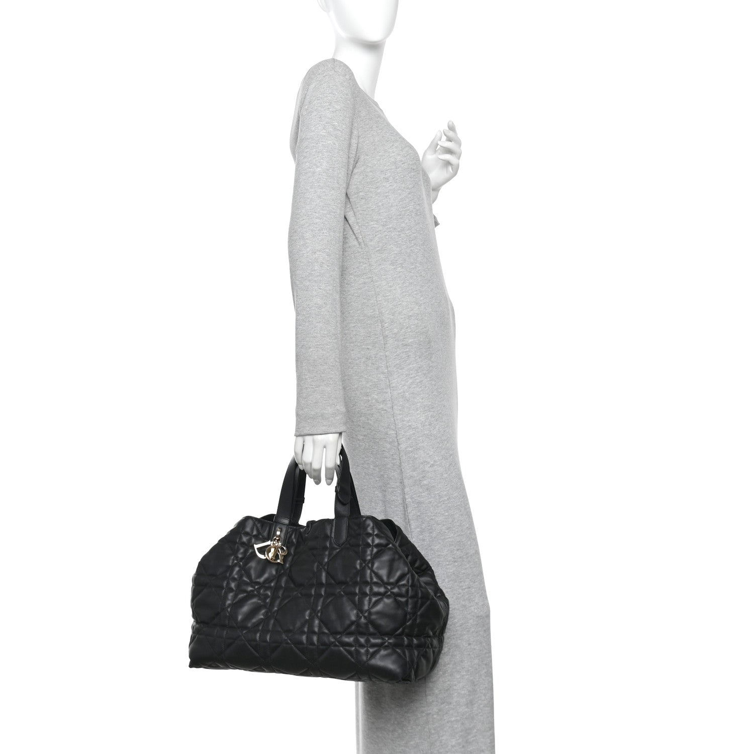 Christian Dior Calfskin Macrocannage Medium Toujours Black 2 of 11