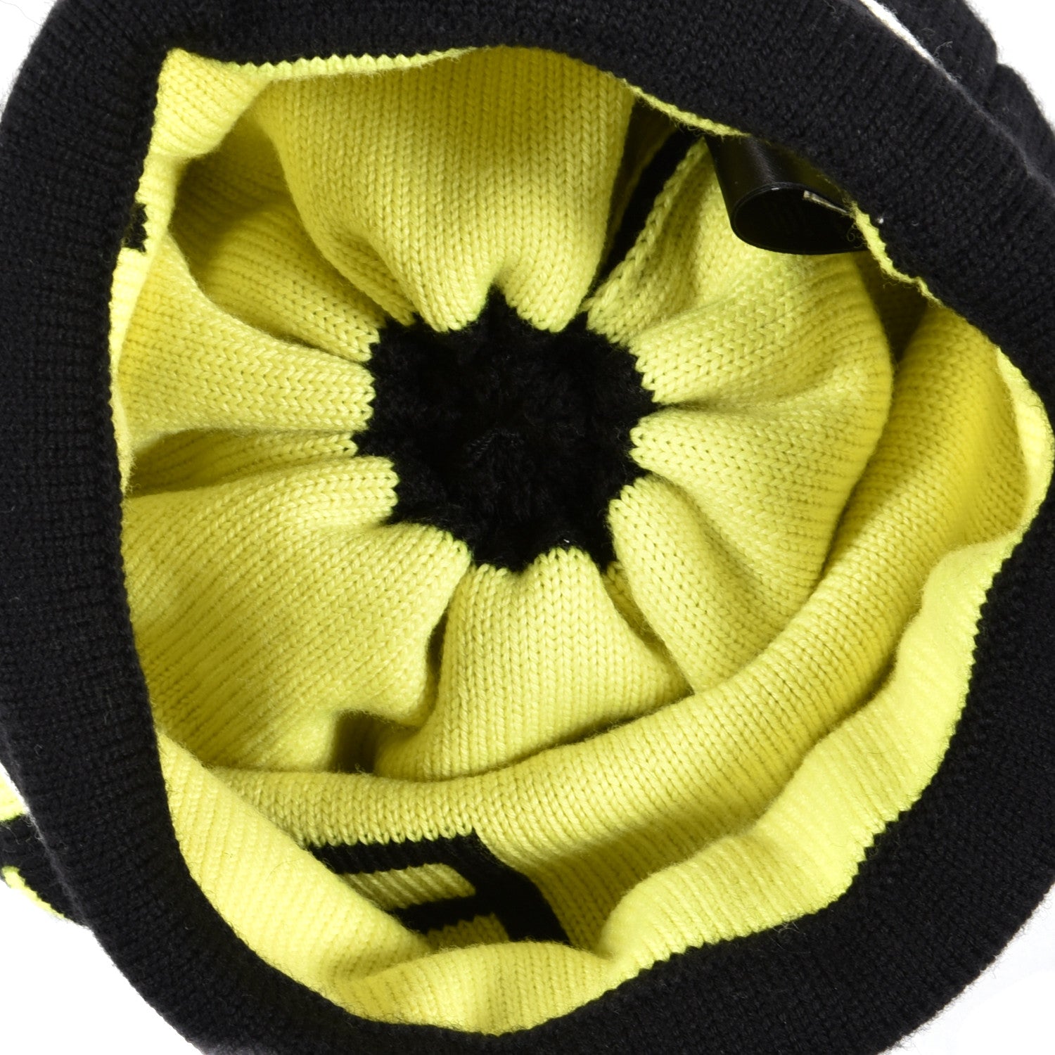 Fendi Wool Beanie M Black Fluo Yellow 3 of 4