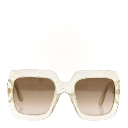 Gucci Glitter Acetate Square Frame Sunglasses GG0053S Silver 2 of 8