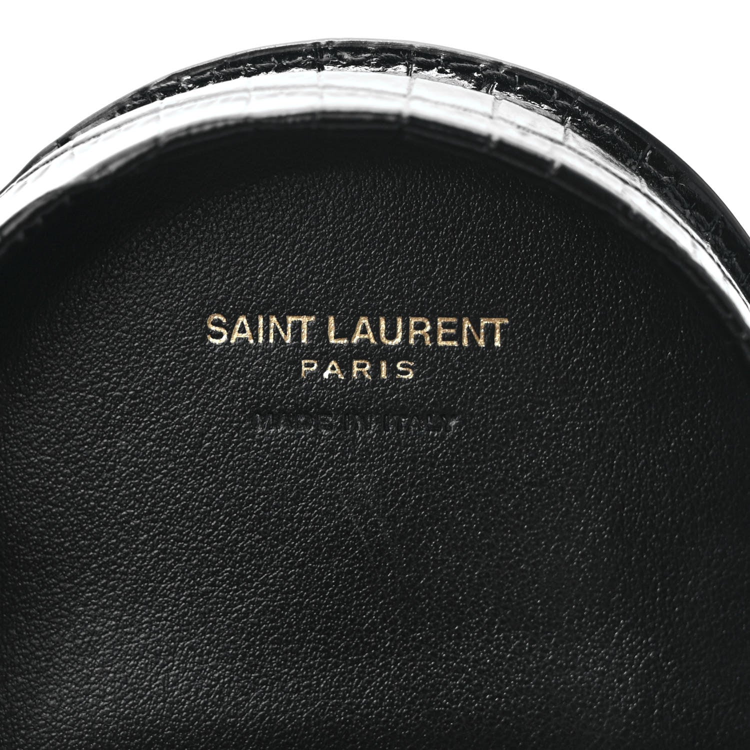 Saint Laurent Patent Crocodile Embossed Monogram Baby Kaia Crossbody Bag Black 5 of 8